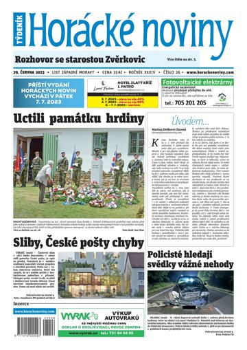 Obálka e-magazínu Horácké Noviny 26/2023