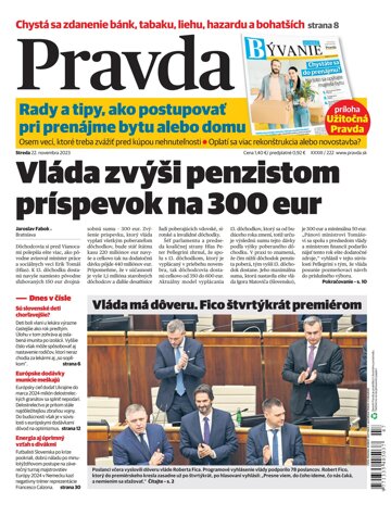 Obálka e-magazínu Pravda 22. 11. 2023