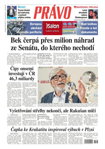 Obálka e-magazínu Deník Právo 20.6.2024