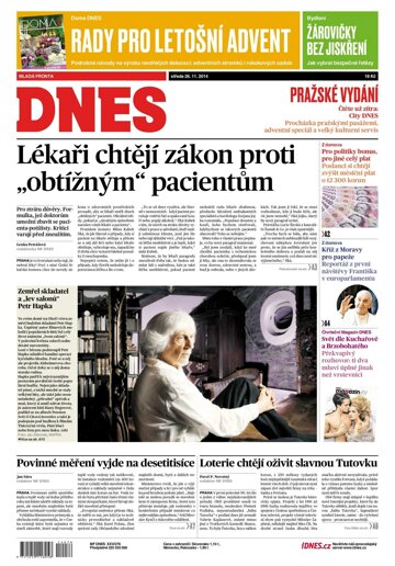 Obálka e-magazínu MF Dnes 26.11.2014