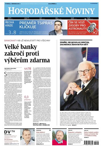 Obálka e-magazínu Hospodářské noviny 127 - 2.7.2015