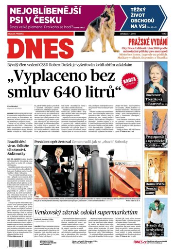 Obálka e-magazínu MF Dnes 27.1.2016