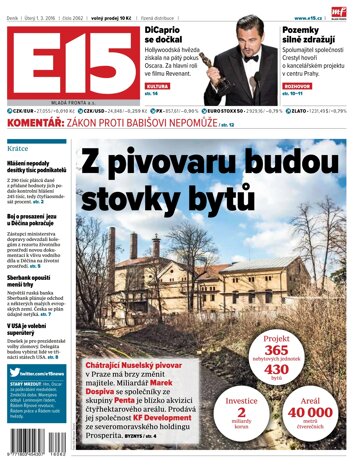 Obálka e-magazínu E15 1.3.2016