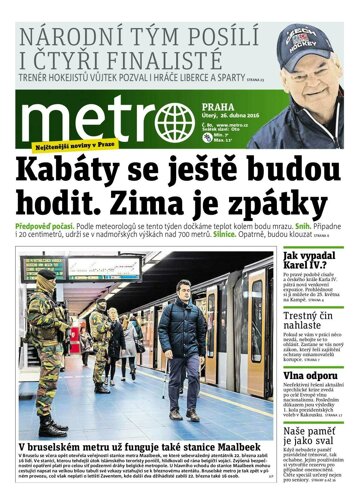 Obálka e-magazínu deník METRO 26.4.2016