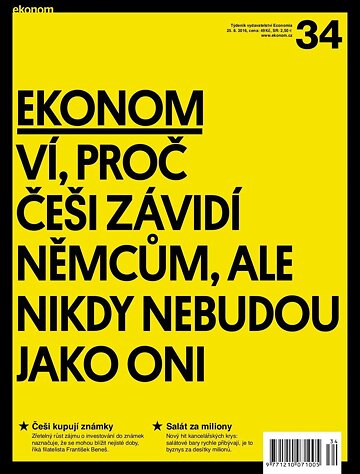 Obálka e-magazínu Ekonom 34 - 25.8.2016