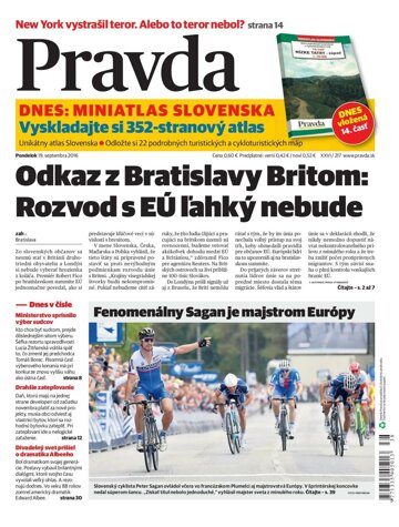 Obálka e-magazínu Pravda 19. 9. 2016