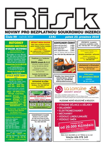 Obálka e-magazínu Risk 99/2016