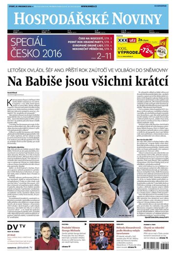 Obálka e-magazínu Hospodářské noviny 249 - 27.12.2016