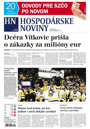 Obálka e-magazínu Hospodárske noviny 13.06.2017