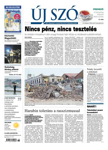 Obálka e-magazínu Új Szó 9.9.2017