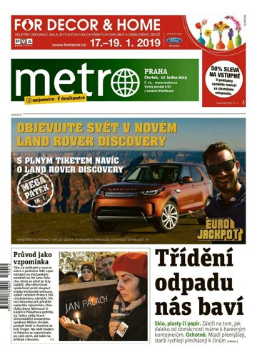 Obálka e-magazínu deník METRO 17.1.2019