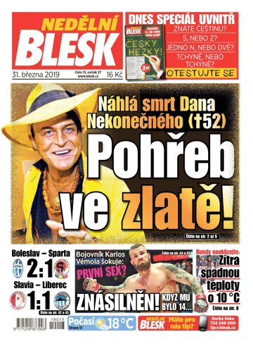 Obálka e-magazínu Nedělní Blesk 31.3.2019