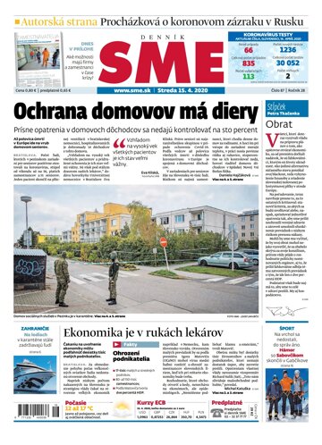 Obálka e-magazínu SME 15.4.2020