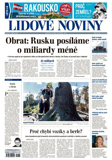 Obálka e-magazínu Lidové noviny 9.8.2022