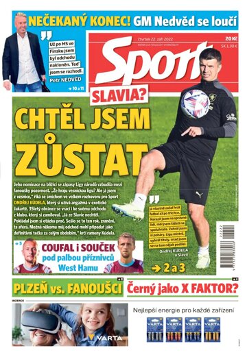 Obálka e-magazínu Sport 22.9.2022