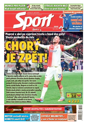 Obálka e-magazínu Sport 27.9.2025