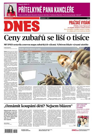 Obálka e-magazínu MF Dnes 29.1.2015