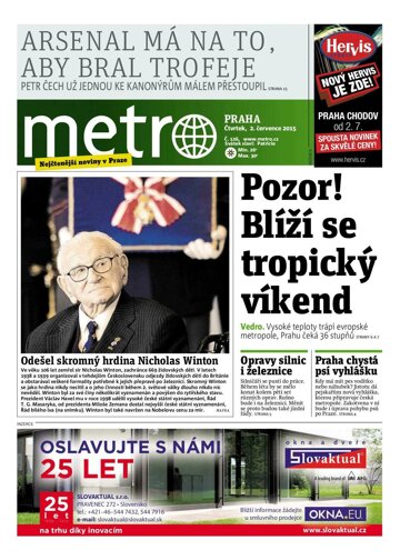 Obálka e-magazínu deník METRO 2.7.2015