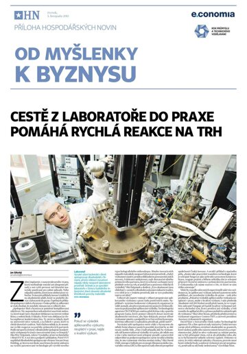 Obálka e-magazínu Hospodářské noviny - příloha 214 - 5.11.2015 příloha Od myslenky k byznysu