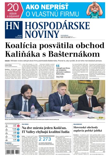 Obálka e-magazínu Hospodárske noviny 14.6.2016