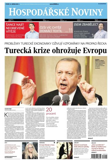 Obálka e-magazínu Hospodářské noviny 155 - 14.8.2018