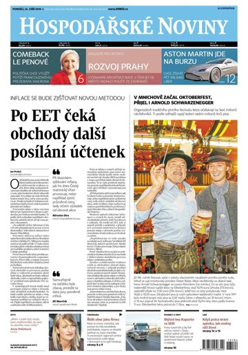 Obálka e-magazínu Hospodářské noviny 184 - 24.9.2018