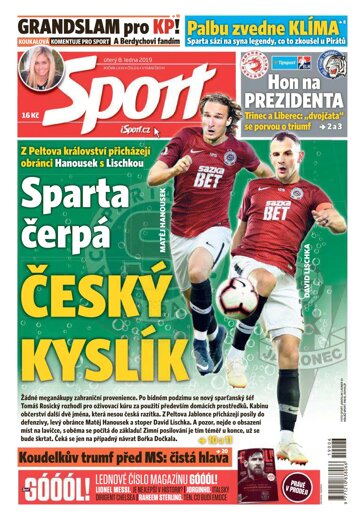 Obálka e-magazínu Sport 8.1.2019