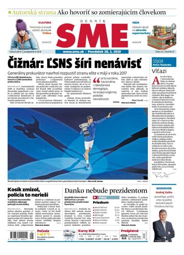 Obálka e-magazínu SME 28.1.2019