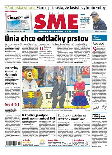 Obálka e-magazínu SME 13.5.2019