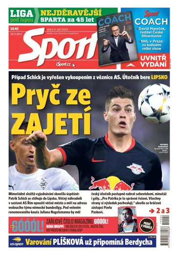Obálka e-magazínu Sport 3.9.2019