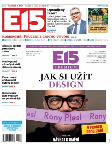 Obálka e-magazínu E15 16.9.2019