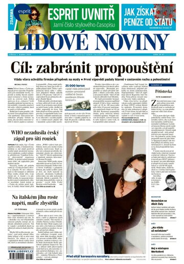 Obálka e-magazínu Lidové noviny 1.4.2020