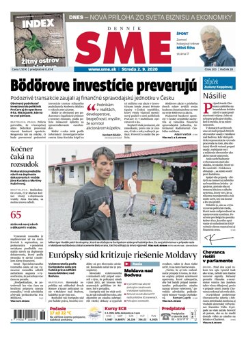 Obálka e-magazínu SME 2.9.2020