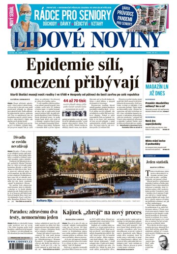 Obálka e-magazínu Lidové noviny 18.9.2020