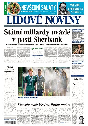 Obálka e-magazínu Lidové noviny 4.8.2022