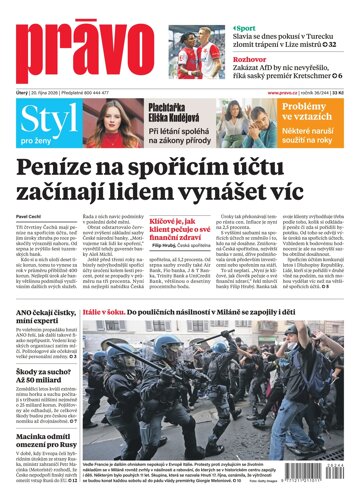 Obálka e-magazínu Deník Právo 20.10.2026