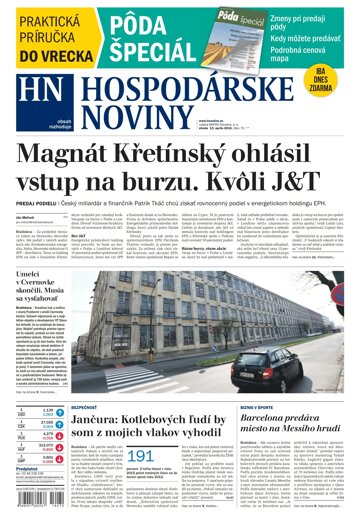 Obálka e-magazínu Hospodárske noviny 13.04.2016