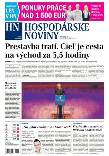 Obálka e-magazínu Hospodárske noviny 18.04.2016