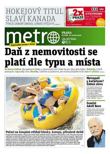 Obálka e-magazínu deník METRO 23.5.2016