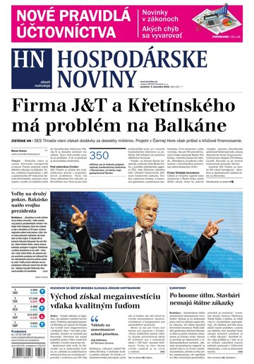 Obálka e-magazínu Hospodárske noviny 05.12.2016