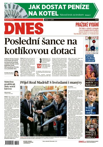 Obálka e-magazínu MF Dnes 7.11.2018