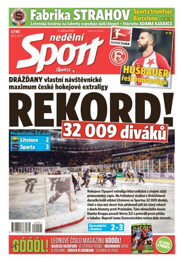 Obálka e-magazínu Nedělní Sport 5.1.2020