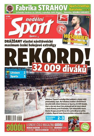 Obálka e-magazínu Nedělní Sport 5.1.2020