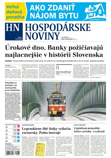 Obálka e-magazínu Hospodárske noviny 17.02.2016