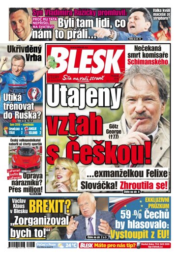 Obálka e-magazínu Blesk 28.6.2016