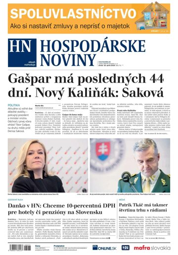 Obálka e-magazínu Hospodárske noviny 18.04.2018