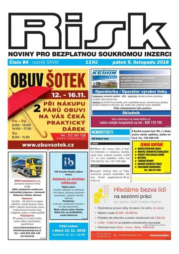 Obálka e-magazínu Risk 84/2018