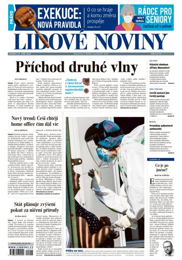 Obálka e-magazínu Lidové noviny 14.9.2020