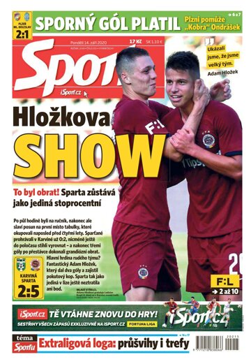 Obálka e-magazínu Sport 14.9.2020