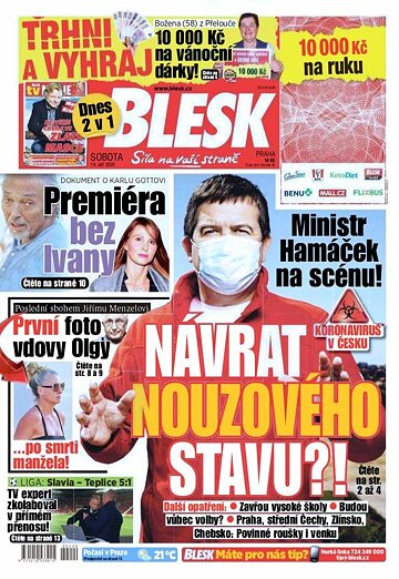 Obálka e-magazínu Blesk 19.9.2020